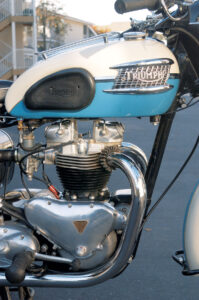 The engine of a motorcycle